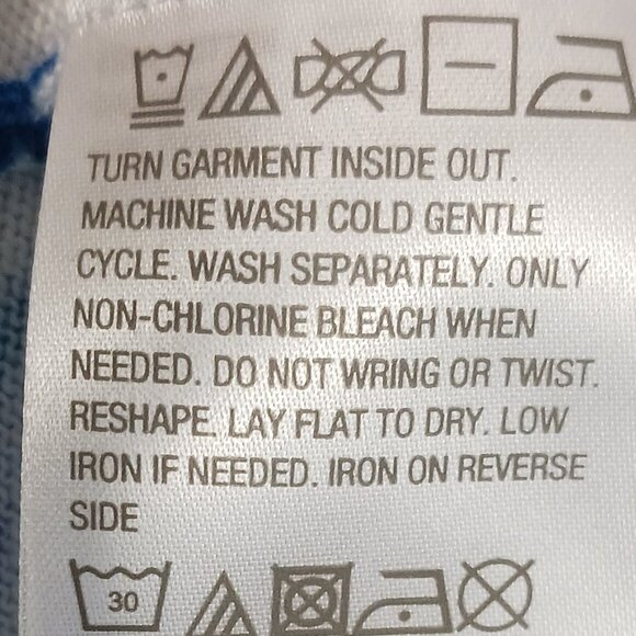 Bob Mackie, 1X Cardigan, Blue Floral Print, 3/4 Sleeve, V Neck, Button Down - Picture 16 of 16